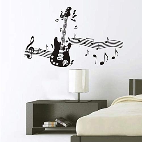 Qqasd Liner Notes Wall Stickers Nursery School Classroom Piano Music Instruments Bedroom Children's Room Decorative Wall Stickers 40x65cm