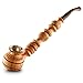 Impressive Wooden Tobacco Smoking Pipe With Cap - Handmade From Natural Walnut Wood - Detachable - 28 cm Long - Color May Vary
