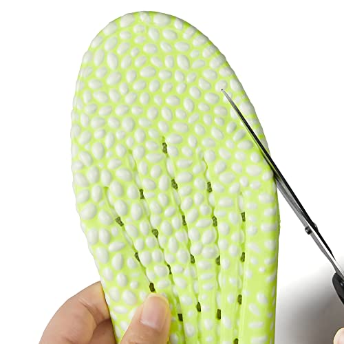 1 Pair Sponge Memory Foam Insoles Provide Superior Shock Absorption and Cushioning for Foot Pain Relief Comfortable Insoles for Women and Men for Everyday use for Size Women 12.5 Men 10.5… (Green)