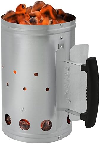 AMOS Charcoal Chimney Starter for BBQ Lumpwood Briquettes - Quick Fire Lighter
