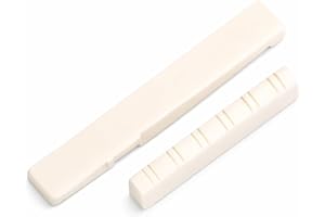 12 String Saddle and Bridge Nut for Acoustic Guitar, Bone Replacement Parts Compatible with 12-String Folk Guitars, Enhance S