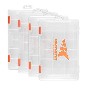 KastKing Tackle Boxes, Plastic Box, Plastic Storage Organizer Box with Removable Dividers - Fishing Tackle Storage - Box…