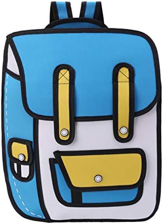 shiliqiang 3D Jump Style 2D Drawing from Cartoon Paper Backpack Shoulder Bag Comic Bookbag
