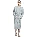 M&M Mymoon Men’s Kimono Robe Long Comfy Bathrobe Cotton Loungewear Spa Cloth Robe (Grey Mel, L/XL)