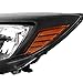 Fits for 2012-2014 ford Focus Headlights Replacement Black Housing Amber Reflector Clear Lens (Driver and Passenger Side)
