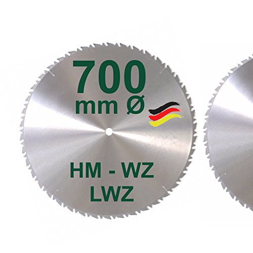 HM Sägeblatt 700 x 30 mm LWZ Hartmetall Präzision Kreissägeblatt 700mm Wechselzahn mit Spanabweiser für Naturholz…