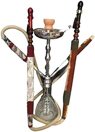 Shams Luxurious Hookah Set for Couples with Double Hookah Pipe and Double Outlet Pyramid Figured Bottle High Quality Nargile Made in Turkey