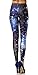 Hoyou Funky Print Leggings for Women Galaxy Floral Tribal Sexy Smooth Crazy Patterned Pants Slimming Girls Bluespace M