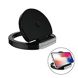 Wireless Charger,Kingtech Adjustable Stand Fast Wireless Charger Phone Wireless Accessories no plug for Samsung Galaxy Note 8 S8 S8 Plus ,Standard Charge for Apple iPhone X / 8 / 8 Plus(Black stand)