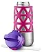 Ello Max Kids Vacuum Insulated Stainless Steel Water Bottle with Silicon Sleeve, 12 oz, Pink/Purple