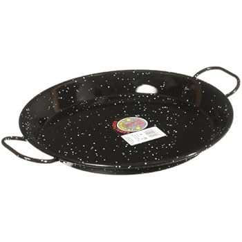 Garcima E-12GAR 12-Inch Enameled Steel Paella Pan, 30 cm, Small, Black