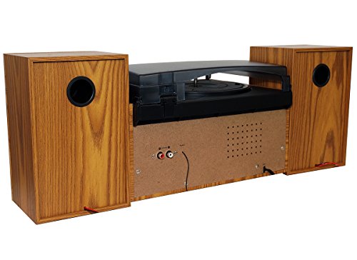 Boytone-BT-28SPW-Bluetooth-Classic-Style-Record-Player-Turntable-with-AMFM-Radio-CD-Cassette-Player-2-Separate-Stereo-Speakers-Record-from-Vinyl-Radio-and-Cassette-to-MP3-SD-slot-USB-AUX