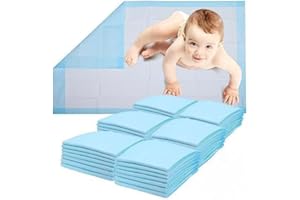 Healqu Disposable Baby Changing Pad Liners - 50 Pack, Super Soft, Absorbent and Waterproof - Mess-Free Baby Diaper Changes on