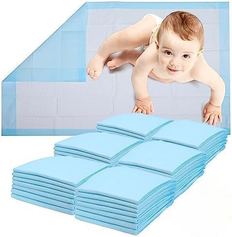 Disposable Baby Changing Pad Liners - 50 Pack, 40x60 cm Super Soft, Absorbent and Waterproof - Mess-Free Baby Diaper Changes on Every Surface