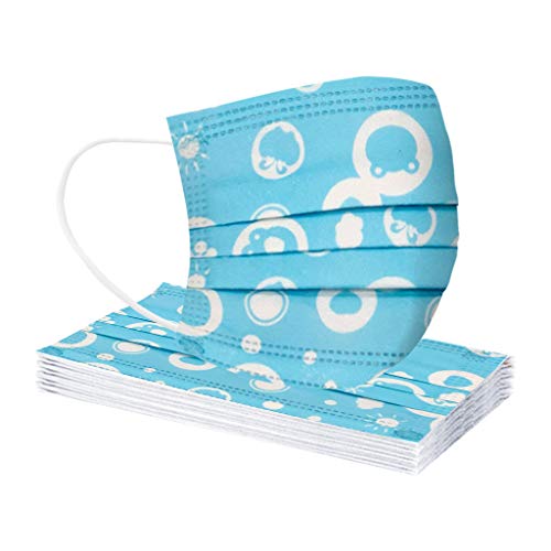 WYILIY 50PC Kids Disposable Face Masque Bandanas Kawaii Covering Cotton Face_Masque for Children Three-Layer Protective Coverings