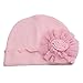 Iumer Newborn Soft Cotton Beanie Baby Big Flower Hat Girl Boy Cap Pink