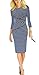 REPHYLLIS Women 3/4 Sleeve Striped Wear to Work Business Cocktail Party Summer Pencil Dress Blue M