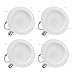 TORCHSTAR 6inch Dimmable LED Retrofit Recessed Downlight, 17W Daylight (5000k), Pack of 4