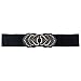 eVogues Plus Size Heart Rhinestone Accented Elastic Fashion Belt Black - One Size Plus