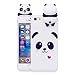 iPhone 5/5S/SE Case [Panda Series] Aeeque Ultra Thin [Slim Fit] 3D Cartoon Candy Color Soft TPU Silicone White iPhone 5SE Phone Case Bumper Shockproof iPhone 5 5S Protective Cover Gifts for Girls Boys