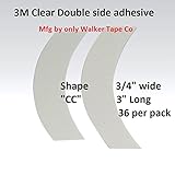 3M Walker C Contour Double Sidded Tape, Clear for Wigs, Toupees (36 ct) (CC)