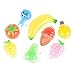 CosCosX 4 Pcs Novelty Stress Fruit Ball Hand Wrist Squeeze Frogs Ice Cream Bulb Bubble Rubber Colorful Beads Squishy Stress Relief Adult Kids Toy Gift