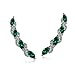 Sterling Silver Genuine, Created or Simulated Gemstone & White Topaz Twist Crawler Climber Hook Earrings
