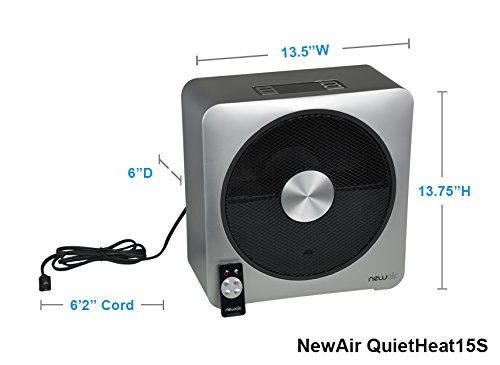NewAir, Quietheat15S, 1500 Watt Portable Ceramic Space Heater, Heats Up