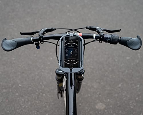 Sminno CESAcruise S Soporte Universal para Smartphone y Manos Libres, Bicicleta, E-Bike, Scooter, y Cabina con aplicación, Gris,