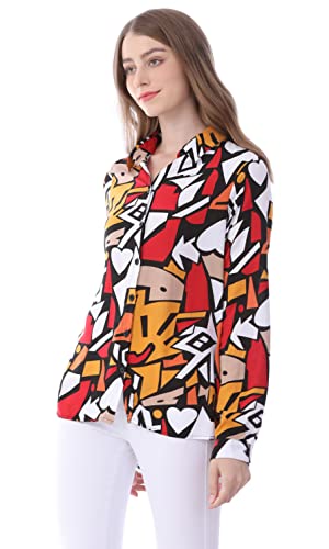 Dressy Blouses for Women Fashion, Casual Long Sleeve Button Down Shirts Tops(Mix Colors 2,Large)