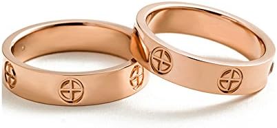 NIREUS Luxury Love Ring Collection Brand Design Stainless Steel Women Girls Rose Gold Size 6