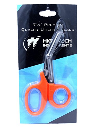 3 PCS ( BLACK & YELLOW & ORANGE ) PARAMEDIC UTILITY BANDAGE TRAUMA EMT EMS SHEARS SCISSORS 7.25 INCH STAINLESS STEEL ( HTI BRAND) - Thumbnail 5