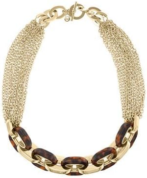 Mkj3086 Modern Glitz Gold & Tortoise Chain Necklace