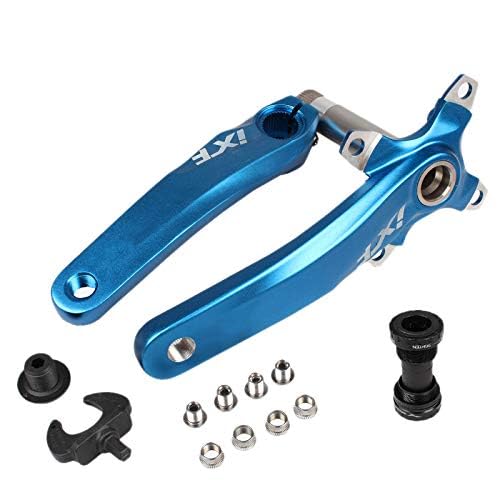 MUXSAM Bicycle Crank Arm Set Road Mountain Bike Crankset With Botton Bracket Bolts 170mm Crank Arm (Blue.)