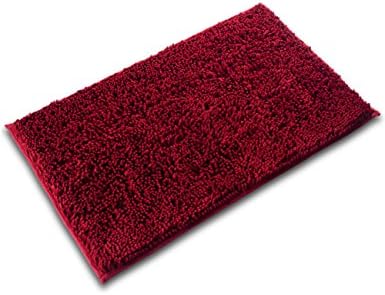 Fadesun Super Soft Absorbent Non-slip Microfiber Chenille Carpet/Doormat/Bath Mat/Rug Carpet/Floor Rug for Bedroom,Sitting Room,Corridor,Kitchen,Bathroom,and Car Seats,Shower,Living Room,20"x32",Red