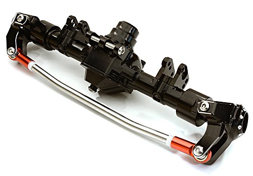 Integy RC Model Hop-ups C27152BLACK Billet Machined Complete Front Axle Housing Assembly for Axial 1/10 SCX10 II