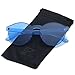 LKEYE-Fashion Party Rimless Sunglasses Transparent Candy Color Eyewear LK1737 Blue Frame