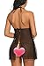 Avidlove Women Sexy Lingerie Halter Babydoll Open Back Chemises Transparent Lace Sleepwear