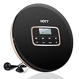 Portable CD Player, HOTT Personal Compact Disc CD Player with Headphones, Anti-Skip/Shockproof Protection Small Music CD Walkman MP3 Players with LCD Display for Adults Students Kids, Gift for Car Use