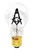 Mandala Crafts 3W Freemason Lightbulb Freemason Gifts for Men - Scottish Rite Shriners Prince Hall Masonic Gifts for Men – 1 PC Freemason Square and Compass Emblem Light Bulb for Lodge Altar Decor