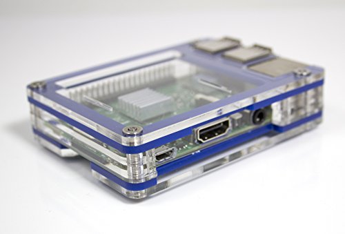 Zebra Case - Raspberry Pi 3, Pi 2, Pi B+ and 2B (True Blue) with Heatsinks