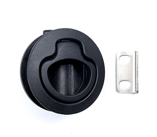 image for THORN Boat 2'' Flush Pull Slam Latch Black Plastic Round for RV Boat M