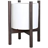 Mid Century Modern Wood Plant Stand 10" Dia (POT NOT INCLUDED)(Brown)