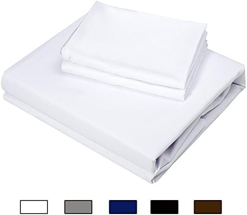4Piece Bed sheet set Deep Pocket Soft double Brushed Microfiber Wrinkle, Fade, Stain Resistant - Hypoallergenic Sheet &amp; Pillow Case Set(White,King)