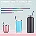 2021 New Year Eve Gift - 4 Pack 9.25'' Rainbow Reusable Metal Straws Collapsible Stainless Steel Drinking Straw Portable Telescopic Keychain Straw with Cleaning Brush & Case