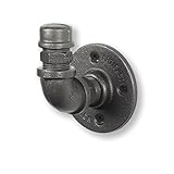 Rustic State Urban Industrial Farmhouse Style Heavy-duty Plumbing Pipe Artifact Design Wall Mounted Coat Hooks and Hat Rack Black (Gray)