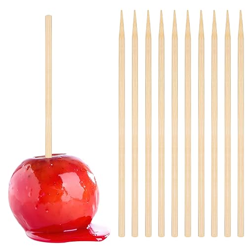 HANSGO 350PCS Candy Apple Skewers Sticks, Bamboo Sticks for Caramel Apple Semi-point Sticks Corn Dog Sticks Lollipop Sticks Sausage Meat Fruit Chocolate Fountain Skewers