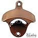 RiLahy Vintage Wall Mounted Bottle Opener and Wall Mount Bottle Cap Catcher Set Color Rustic Antique Copper Made From Plated Stainless Steel with Screws for Removing Glass Beer and Soda Bottles Caps