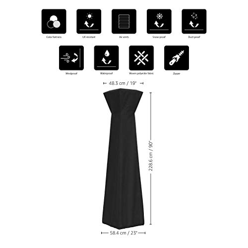 Amazon Basics Outdoor Pyramid Stand Up Patio Heater Cover, Black Pricepulse