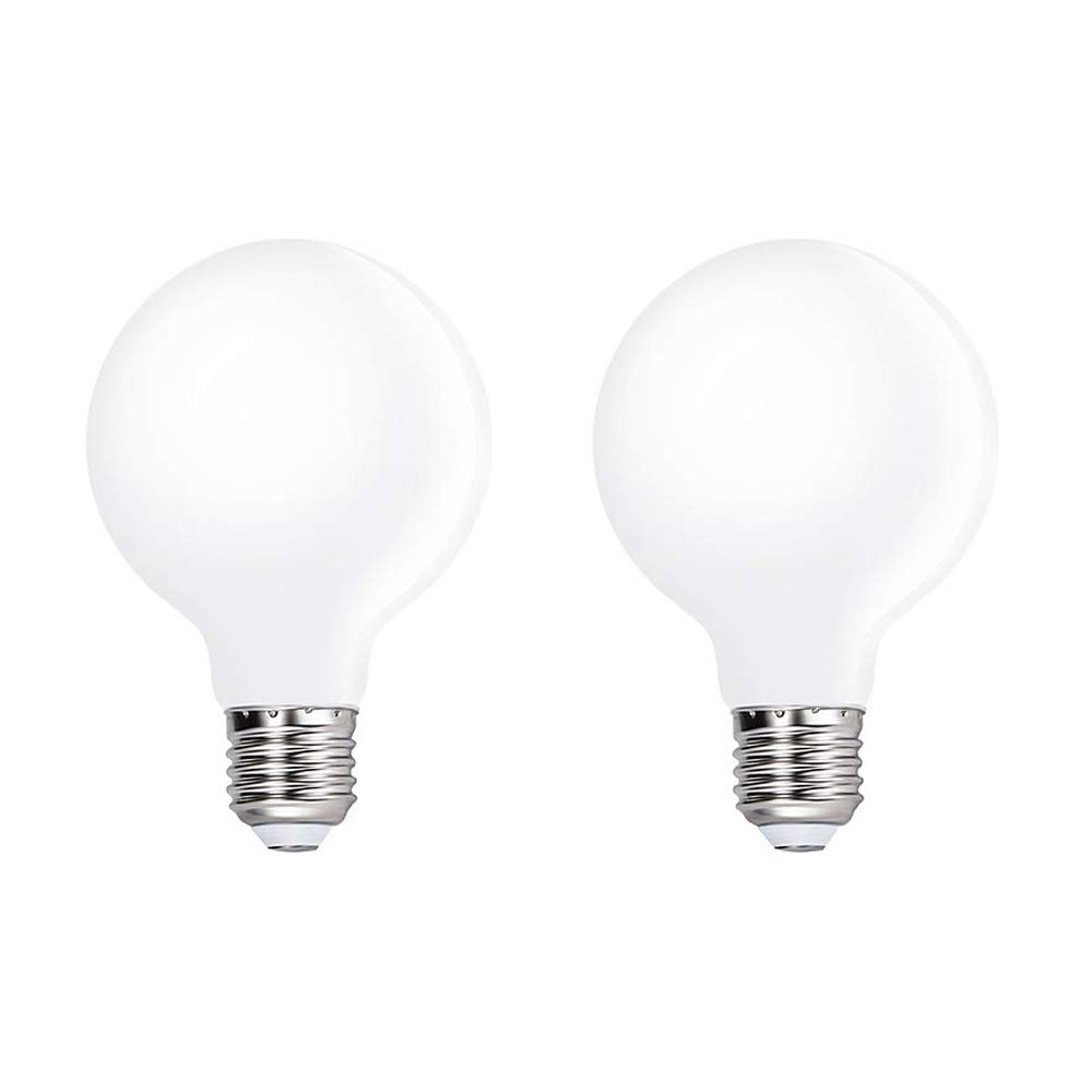 HUAMu LED E27 Edison Screw Globe G80 Bulb 4W, Equivalent 40W, Milky White, 3000K Warm White, 400 Lumen, 360° Beam Angle, Not Dimmable, Pack of 2